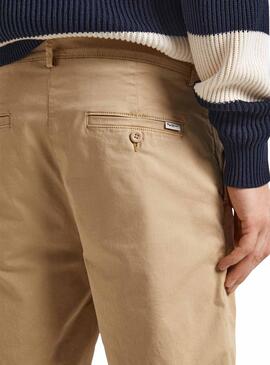 Bermudes Pepe Jeans Chino Beige pour Homme.