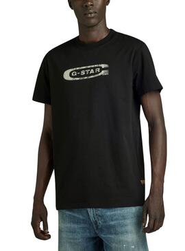 T-shirt G-Star Distressed Old School Noir Homme