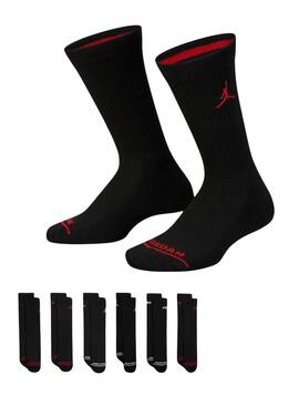 Chaussettes Jordan Legend 6 Paires Noir Pour Enfants