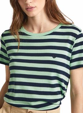 T-shirt Pepe Jeans Jinx Vert pour Femme