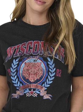 T-shirt Only Lucy Noir pour Femme