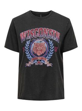 T-shirt Only Lucy Noir pour Femme