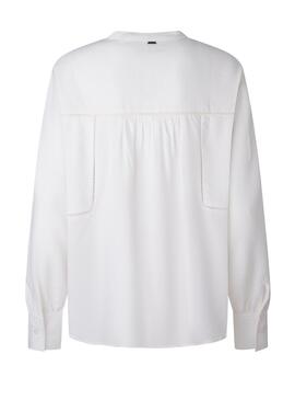 Blouse Pepe Jeans Clementina Blanc pour Femme