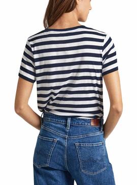 Camiseta Pepe Jeans Jinx Marine pour Femme