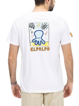 Retournez-moi seulement la traduction en français de ceci : T-shirt L'Artiste Imprimé Blanc Poulpe Homme