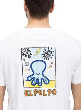 Retournez-moi seulement la traduction en français de ceci : T-shirt L'Artiste Imprimé Blanc Poulpe Homme