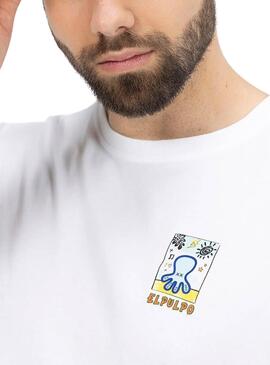 Retournez-moi seulement la traduction en français de ceci : T-shirt L'Artiste Imprimé Blanc Poulpe Homme
