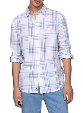 Chemise Tommy Jeans en Popeline à Carreaux pour Homme