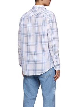 Chemise Tommy Jeans en Popeline à Carreaux pour Homme