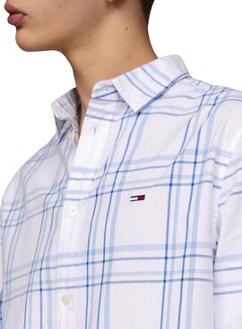Chemise Tommy Jeans en Popeline à Carreaux pour Homme
