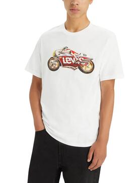 T-shirt Levis Moto Blanc pour Homme