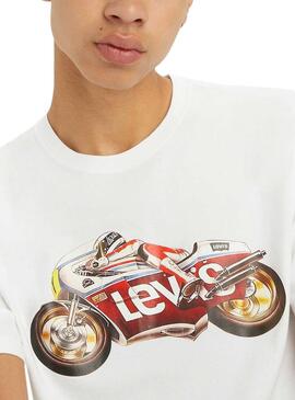 T-shirt Levis Moto Blanc pour Homme