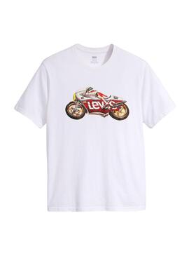T-shirt Levis Moto Blanc pour Homme
