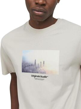 T-shirt Jack and Jones Picture Gris pour Homme