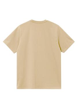 Camiseta Carhartt American Script Beige Homme