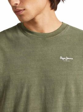 T-shirt Pepe Jeans Jacko Vert pour Homme