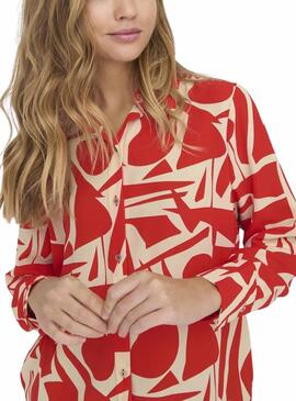 Chemise Only Helena Life Loose Rouge pour Femme