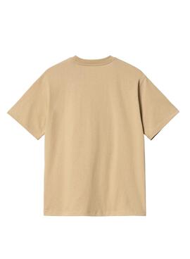 Camiseta Carhartt American Script Beige Pour Femme.
