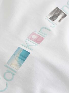 T-shirt Calvin Klein Photoprint Blanc Homme