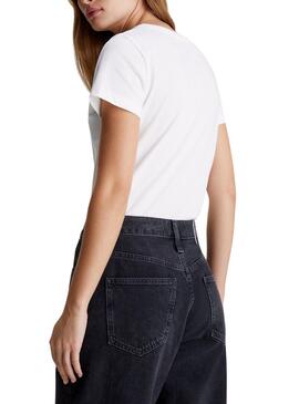 Maillot satiné blanc Calvin Klein Slim pour femme