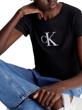 Maillot Calvin Klein Satin Slim Noir pour Femme.
