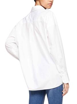 Chemise Tommy Jeans Script Blanche pour Femme