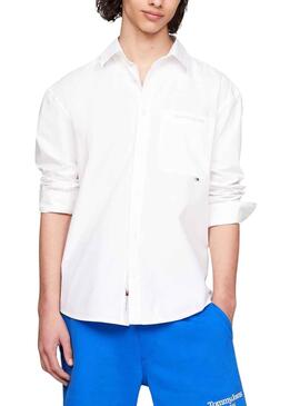 Chemise Tommy Jeans Classic Blanc pour Homme