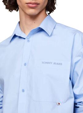Chemise Tommy Jeans Classic Bleue pour Homme