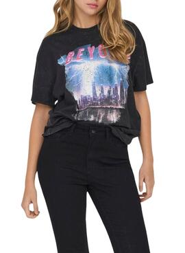 Camiseta Only Lucca Beyond Noir pour Femme