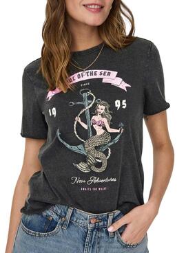 Only Lucy Noir T-shirt pour Femme