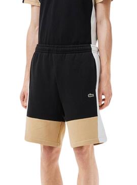 Shorts Lacoste Color Block Noir pour Homme