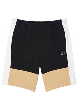 Shorts Lacoste Color Block Noir pour Homme