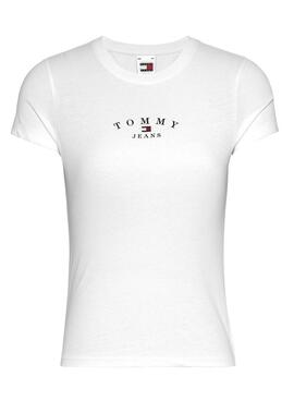 T-shirt Tommy Jeans Slim Logo Blanc pour Femme