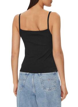 Débardeur Tommy Jeans Badge Rib Strap Noir Femme