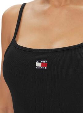 Débardeur Tommy Jeans Badge Rib Strap Noir Femme