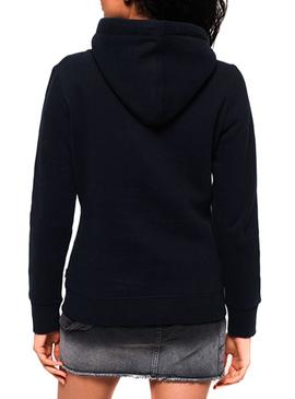 Sweat Superdry Cascade Logo Bleu Femme