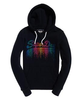 Sweat Superdry Cascade Logo Bleu Femme
