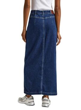 Jupe Pepe Jeans Midi Bleue pour Femme