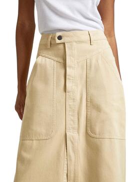 Jupe Pepe Jeans Shelby Beige pour Femme