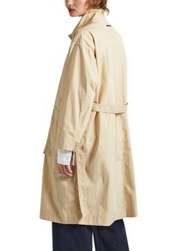 Gabardina Pepe Jeans Tai Beige pour Femme