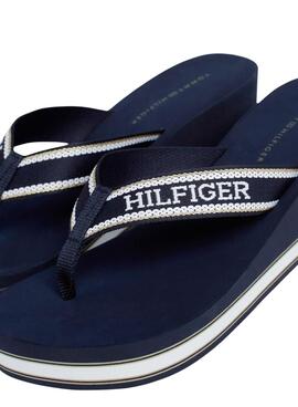 Tongs à talons Tommy Hilfiger marine pour femme