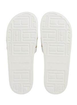 Sandales Tommy Hilfiger tressées blanches Logo