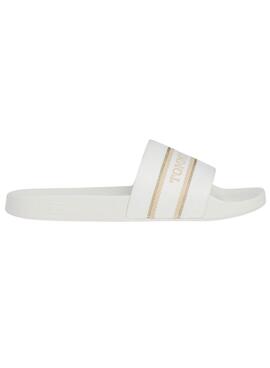 Sandales Tommy Hilfiger tressées blanches Logo