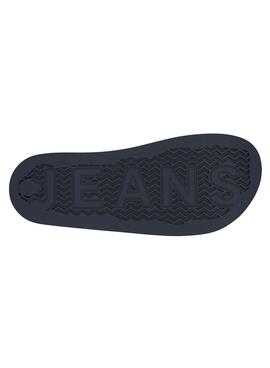 Tongs Tommy Jeans Flag Marine Pour Femme