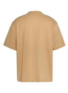 T-shirt Tommy Jeans Over Serif Camel pour homme