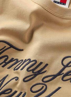 T-shirt Tommy Jeans Over Serif Camel pour homme