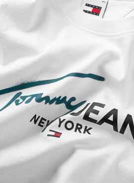 T-shirt Tommy Jeans Spray Pop Blanc pour Homme