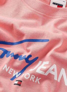 Retournez-moi juste la traduction en français de ceci : T-shirt Tommy Jeans Spray Pop Rose Pour Homme