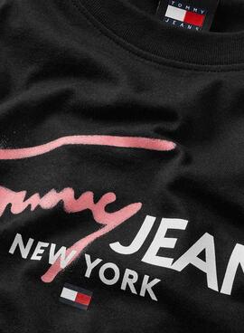 T-shirt Tommy Jeans Spray Pop Noir Pour Homme