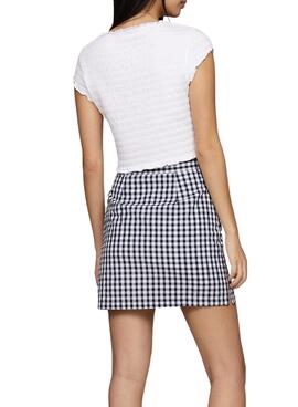 Chemise Tommy Jeans Slim Smock Blanc pour Femme